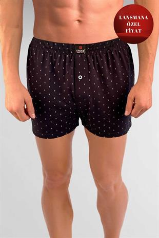 Erdem Lacivert Baskılı Desenli Penye Boxer 1400YKCP