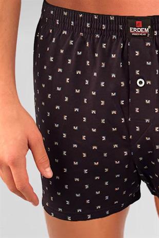 Erdem Lacivert Baskılı Desenli Penye Boxer 1400YINK