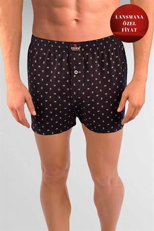 Erdem Lacivert Baskılı Desenli Penye Boxer 1400YINK