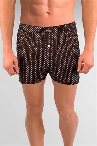 Erdem Siyah Baskılı Desenli Penye Boxer 1400YSK
