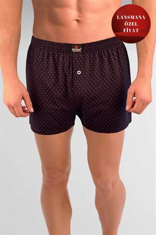 Erdem Siyah Baskılı Desenli Penye Boxer 1400YLP