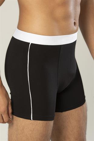 Erdem Siyah Pamuk Elastan Uzun Boxer 1417