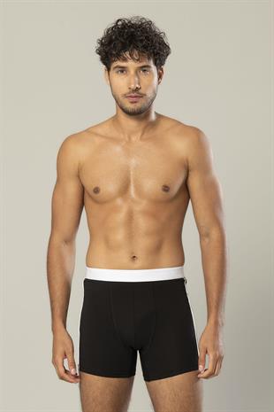 Erdem Siyah Pamuk Elastan Uzun Boxer 1417