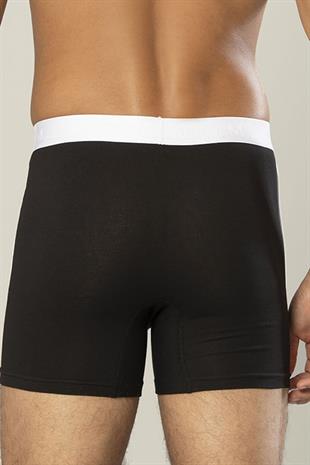 Erdem Siyah Pamuk Elastan Uzun Boxer 1417