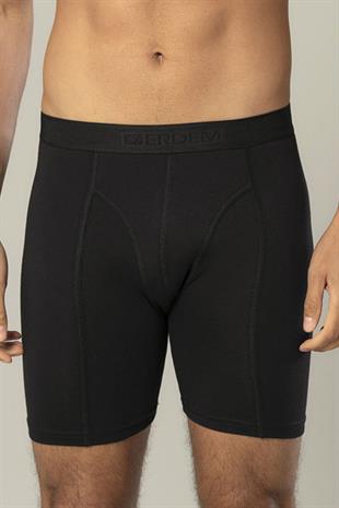 Erdem Siyah Pamuk Elastan Uzun Boxer 1416