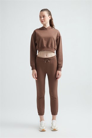 Weweus Womens Tracksuit Cropped Hoodie