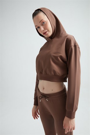 Weweus Womens Tracksuit Cropped Hoodie