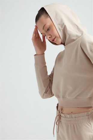 Weweus Womens Tracksuit Cropped Hoodie