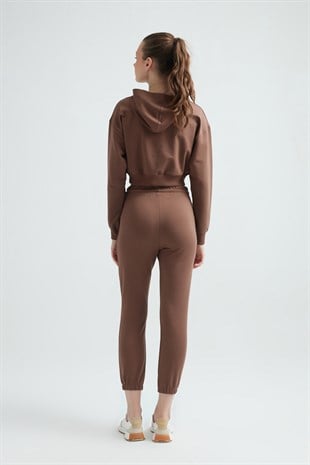 Weweus Womens Tracksuit Cropped Hoodie