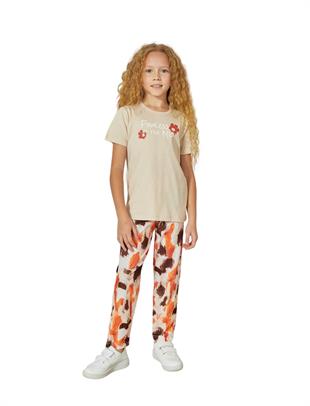 Weweus Bej Kız Çocuk Pijama Takımı 826