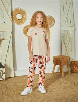 Weweus Bej Kız Çocuk Pijama Takımı 826