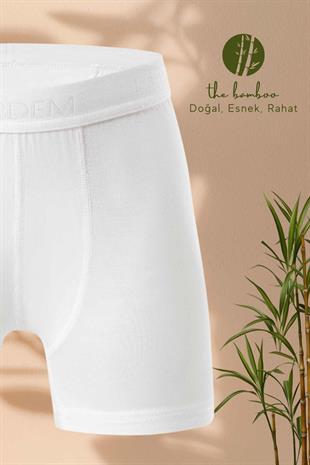 Erdem Weweus Beyaz Erkek Çocuk Süper İnce Doğal Bambu Boxer 3365