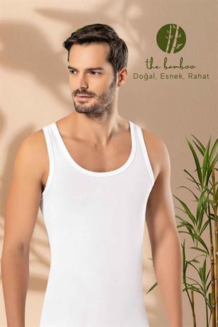 Weweus Beyaz Erkek Süper İnce Doğal Bambu Lüks Sporcu Atlet 1115