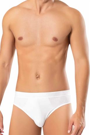 Weweus Beyaz Erkek Süper İnce Doğal Bambu Lüks Slip 1011