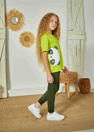 Weweus Fıstık Yeşili Kız Çocuk Pijama Takımı 828