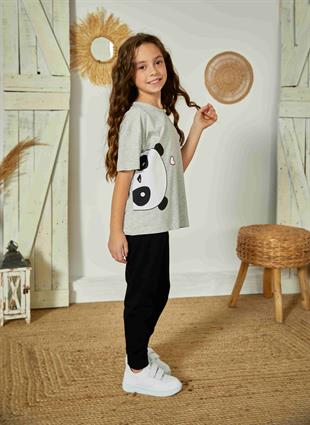 Weweus Gri Kız Çocuk Pijama Takımı 828