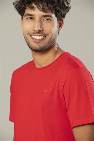 Erdem Weweus Kırmızı Erkek Modal Comfort Fit Basic T-Shirt 239