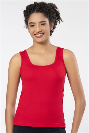 Weweus Kırmızı  Viskon Kaşkorse Yumuşak Dokulu Atlet Body Tişört  2106