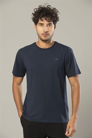 Weweus Lacivert Logolu Erkek Modal Basic Tişört 239