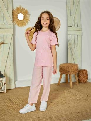 Weweus Pembe Kız Çocuk Pijama Takımı 823