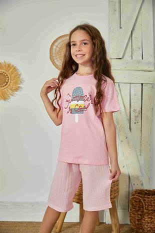 Weweus Pembe Kız Çocuk Pijama Takımı 827