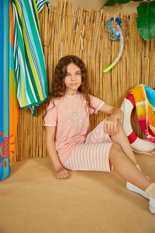 Weweus Pembe Kız Çocuk Pijama Takımı 806