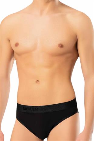 Weweus Siyah Erkek Süper İnce Doğal Bambu Lüks Slip 1011