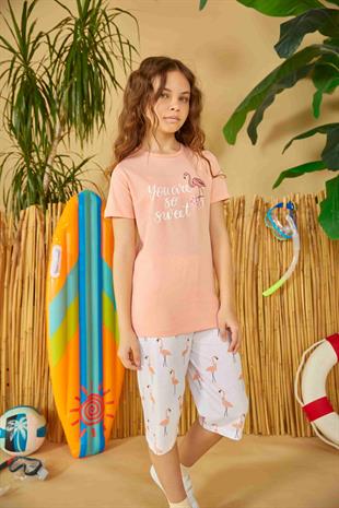 Weweus Turuncu Kız Çocuk Pijama Takımı 801