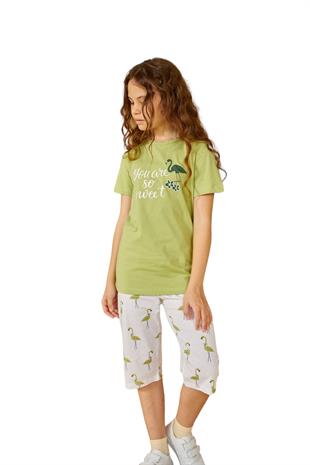 Weweus Yeşil Kız Çocuk Pijama Takımı 801