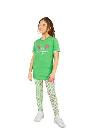 Weweus Yeşil Kız Çocuk Pijama Takımı 803