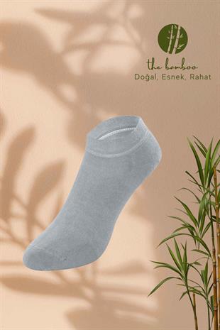 Weweus Gri Doğal Bambu Lüks Süper İnce Erkek Sneaker Çorap 267