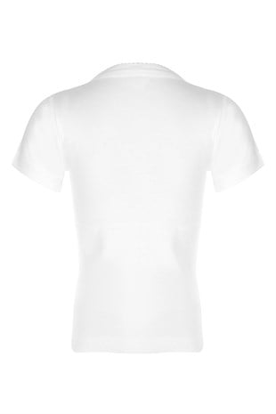 Erdem Girls Rib Knit Short Sleeve Undershirt