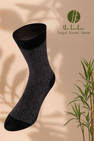 Weweus Siyah İç Giyim Erkek Kışlık Doğal Bambu Lüks Çorap 891