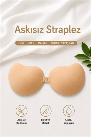 Ten Askısız Straplez Önden Klipsli Yapışkanlı Sütyen