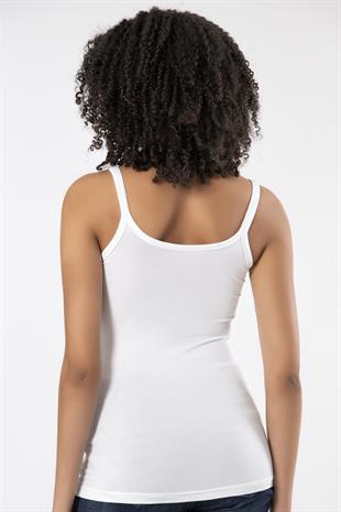 Weweus Beyaz 3lü Bayan Süper İnce Doğal Bambu Lüks Askılı Atlet Tshirt Body  231203BMB