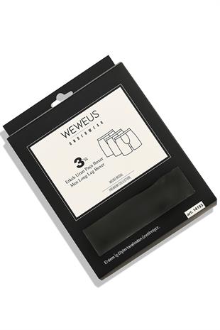 Weweus Beyaz 3lü Micro Modal Premium Erkek Uzun Boxer 14193