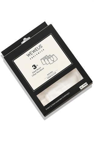 Weweus Beyaz 3lü Micro Modal Premium Erkek Boxer 14183