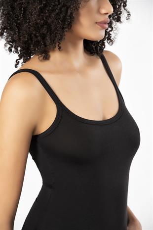 Weweus Siyah 3lü Bayan Süper İnce Doğal Bambu Lüks Askılı Atlet Tshirt Body  231203BMB