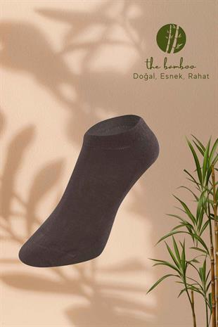 Weweus Kahve Doğal Bambu Lüks Süper İnce Erkek Sneaker Çorap 267