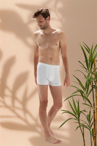 Weweus Beyaz 3lü Erkek Süper İnce Doğal Bambu Lüks Boxer 1012