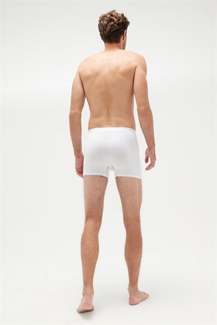 Weweus Beyaz 3lü Erkek Süper İnce Doğal Bambu Lüks Boxer 1012