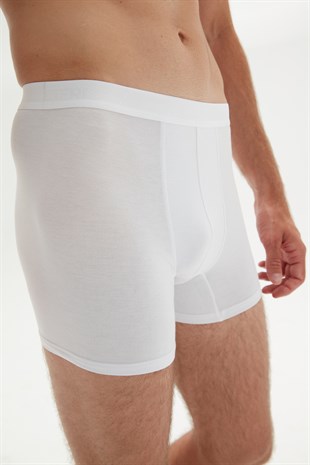 Weweus Beyaz 3lü Erkek Süper İnce Doğal Bambu Lüks Boxer 1012