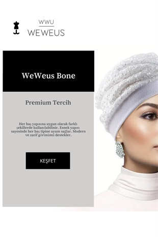 WeWeus Beyaz Çiçek Kabartma Desen Premium Kadın Bone