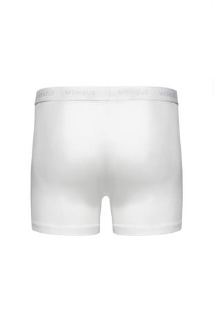 Weweus Beyaz Erkek Süper İnce Doğal Bambu Lüks Uzun Boxer 1014