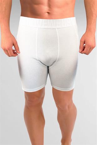 Weweus Beyaz Gizli Cepli Erkek Uzun Boxer