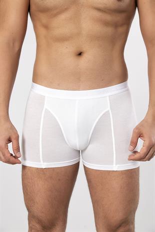 Weweus Beyaz Micro Modal Premium Erkek Boxer 1418