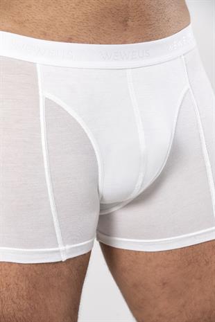 Weweus Beyaz Micro Modal Premium Erkek Boxer 1418