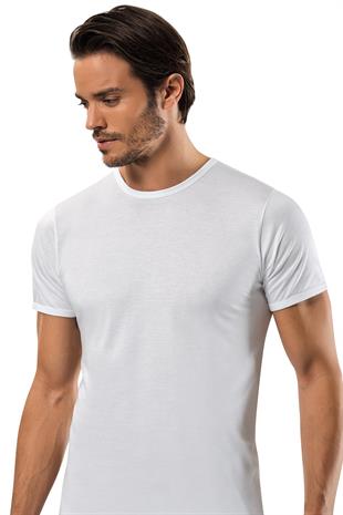 WeWeus Beyaz Micro Modal Premium Erkek T-Shirt 1134