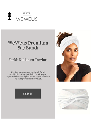 WeWeus Beyaz Premium  Kadın Saç Bandı