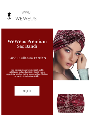 WeWeus Bordo Damla Desen  Kadın Saç Bandı